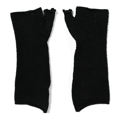 Chanel Wool Cashmere Knit Fingerless Gloves Black 2 of 3