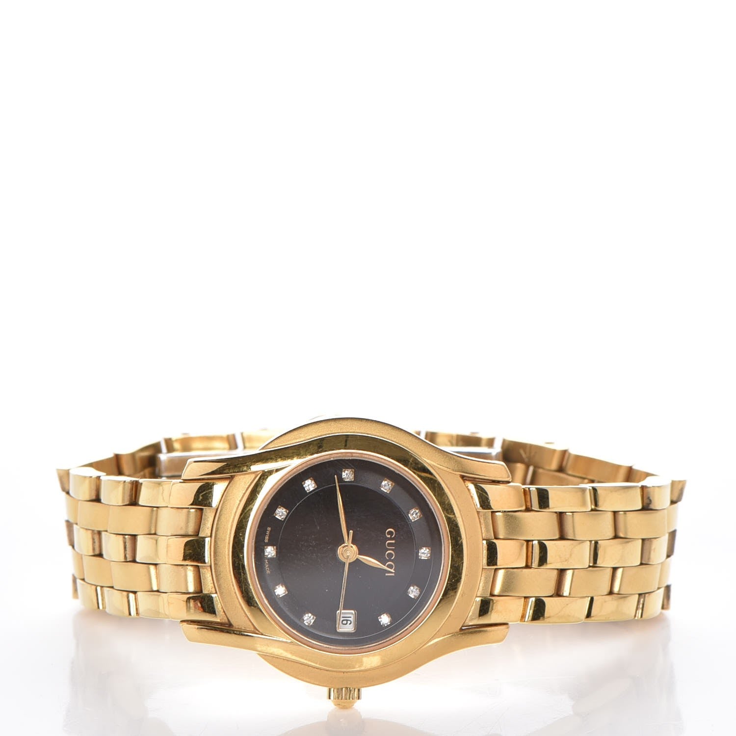 Gucci Stainless Steel Diamond 27mm 5400L Quartz Watch Black 3 of 5