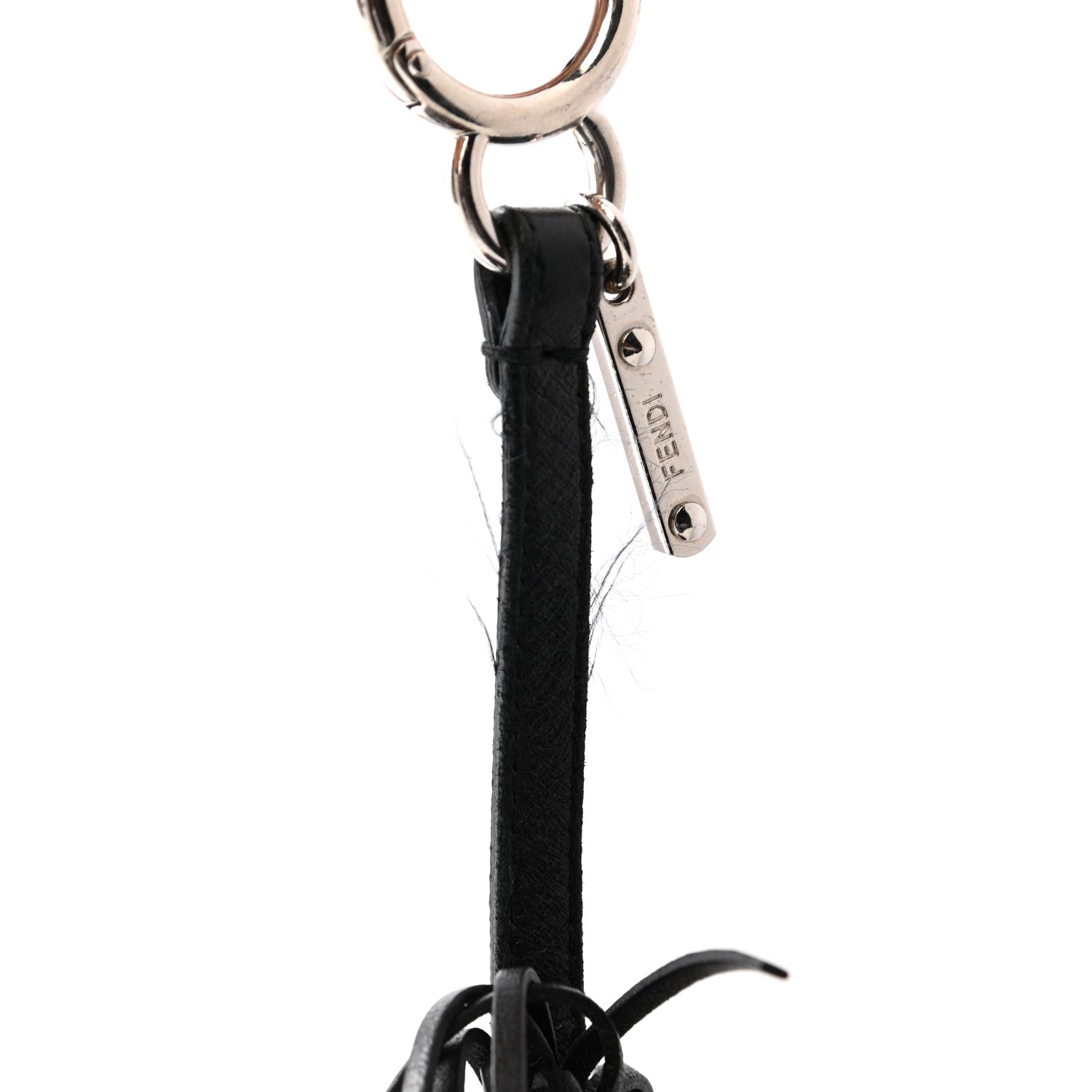 Fendi Fox Fur Shiny Nappa Bi-Color Super Karlito Pom Pom Bag Charm Moro Rosso Chiaro 4 of 5