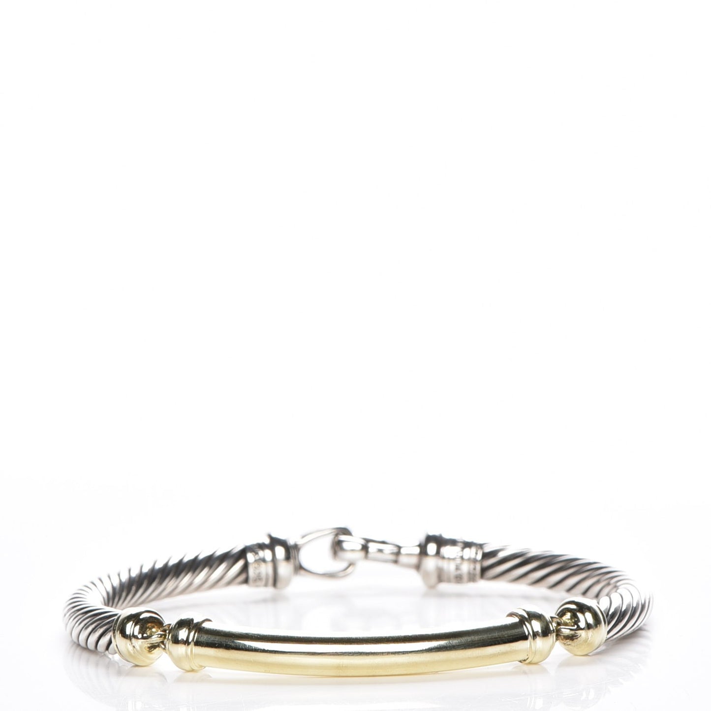 Sterling Silver 14K Yellow Gold 5mm Metro Cable Bracelet