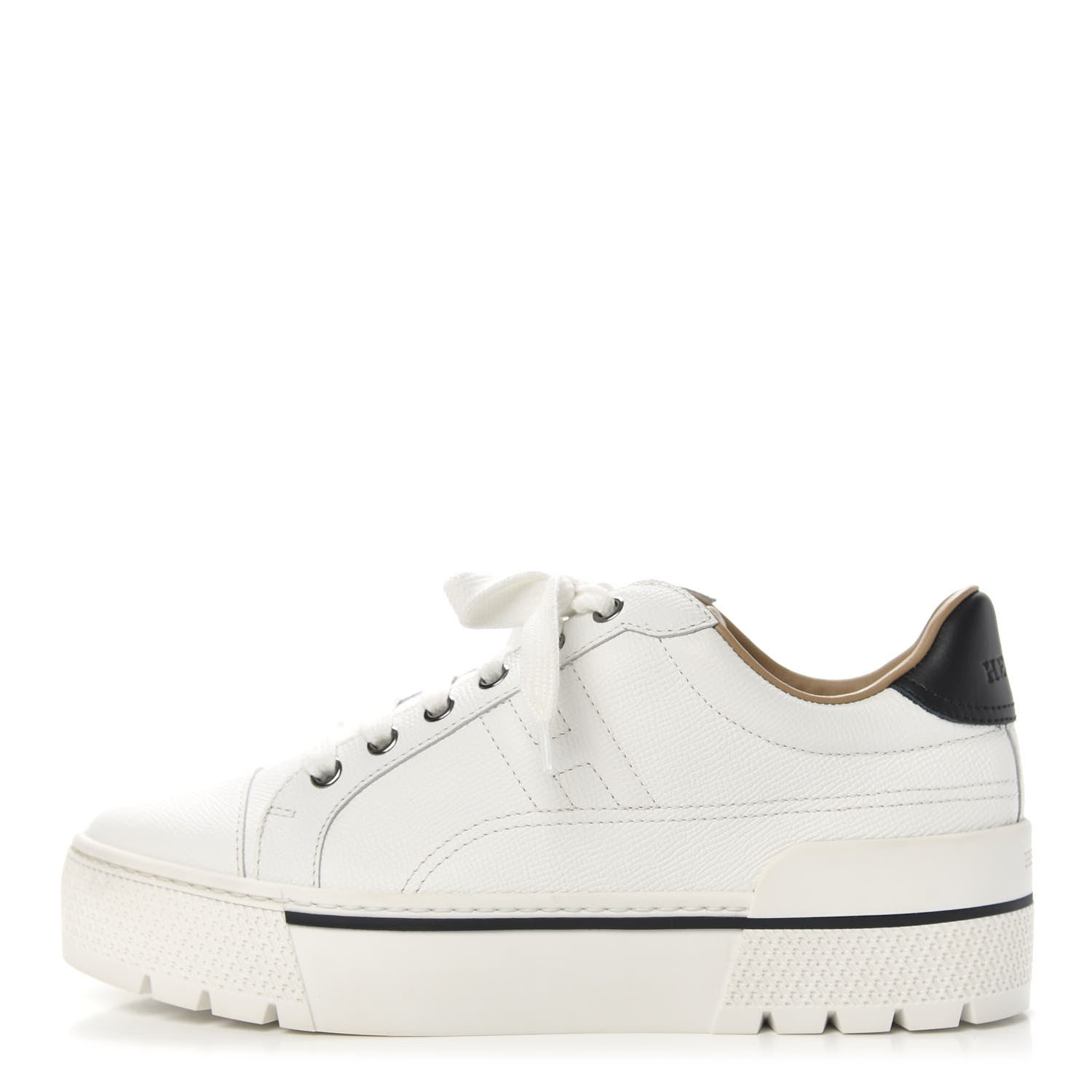 Hermes Epsom Womens Voltage Sneakers 37 White Black 1 of 8
