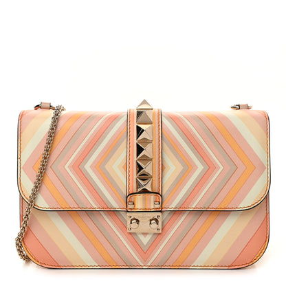 Valentino Garavani Vitello Native Couture 1975 Medium Glam Lock Rockstud Flap Mandarin Sorbet 1 of 9