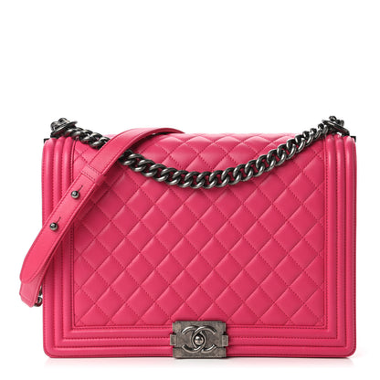 Chanel Lambskin Quilted Large Boy Flap Pink 1 of 10