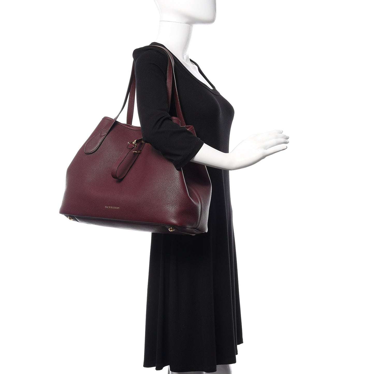 Grainy Calfskin Medium Honeybrook Tote Dark Plum