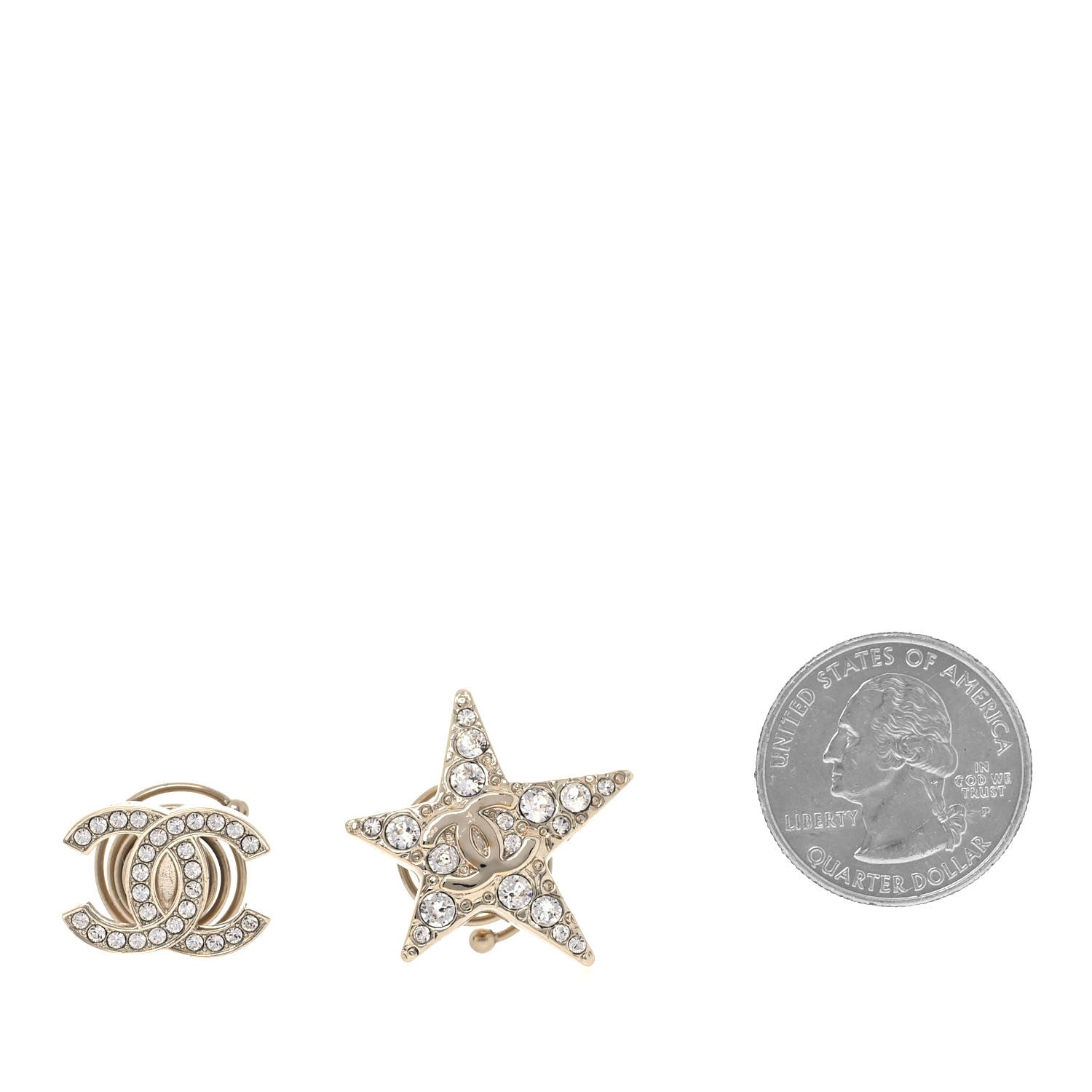 Chanel Crystal CC Star Hair Accessory Set Gold 2 of 6