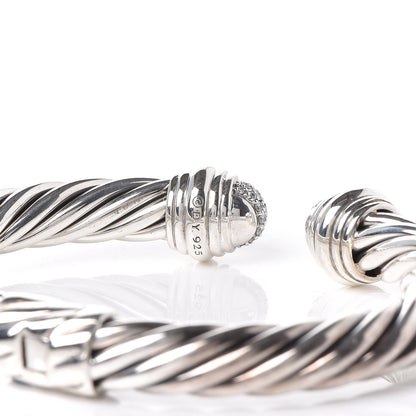 David Yurman Sterling Silver Diamond 8.5mm Cable Classics Bracelet 4 of 5