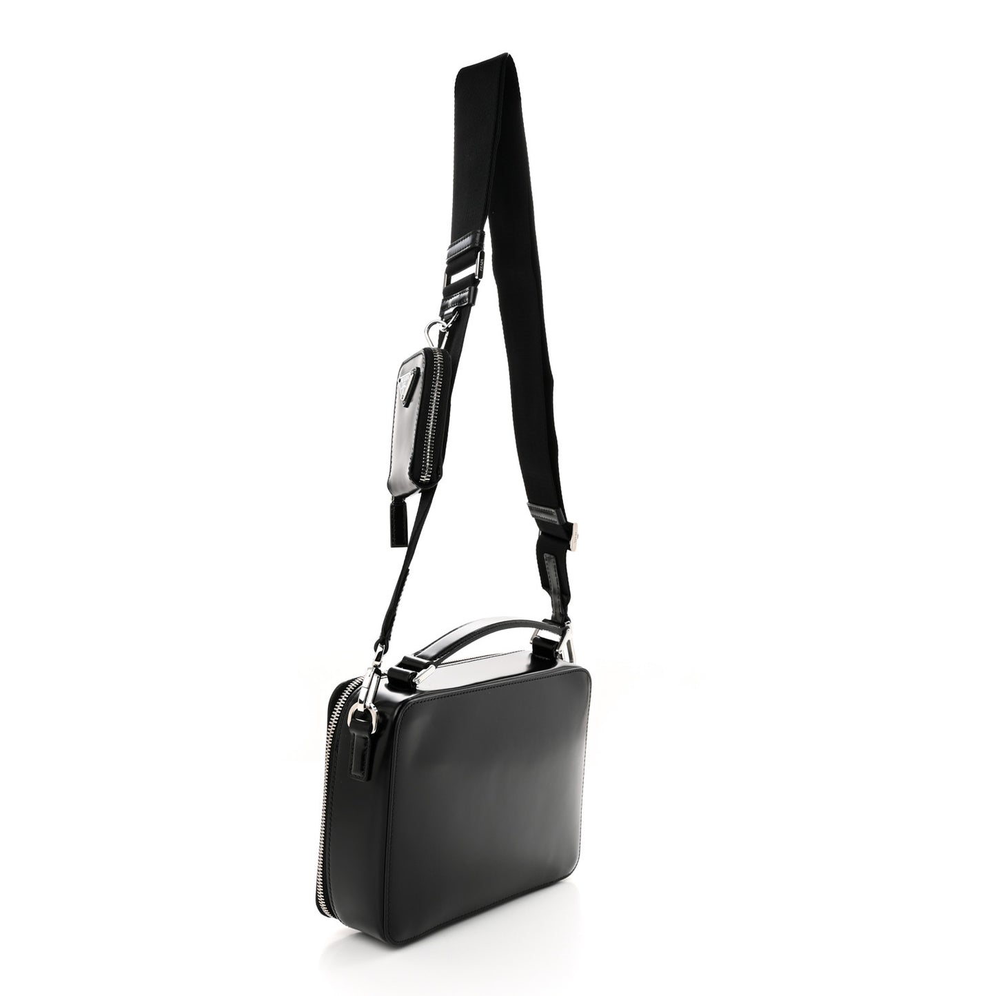 Spazzolato Medium Brique Crossbody Bag Black