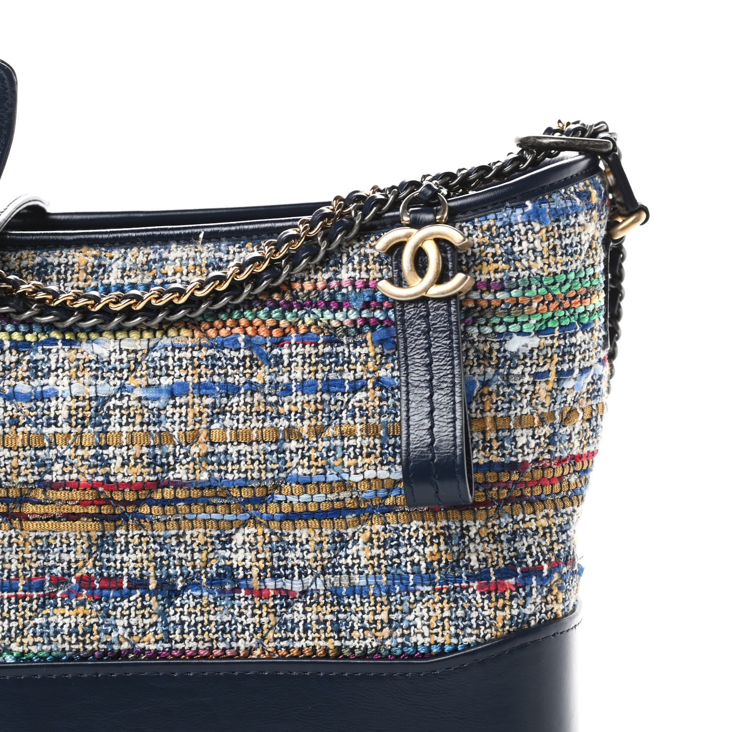 Chanel Tweed Calfskin Medium Gabrielle Hobo Blue 8 of 11