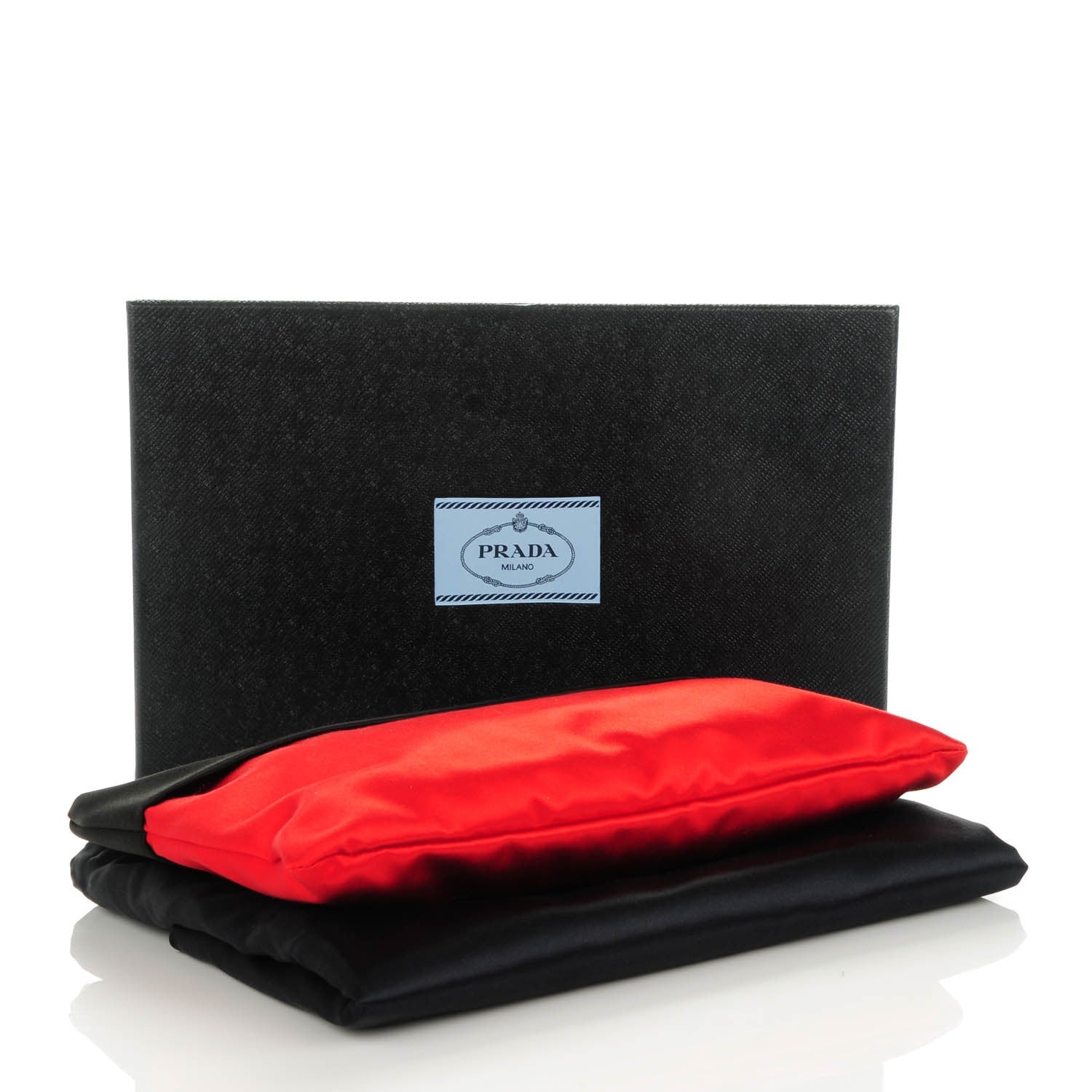 Prada Satin Evening Clutch Fuoco Black 4 of 8