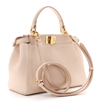 Fendi Nappa Mini Peekaboo Iconic Satchel Rosa Plaster 3 of 17