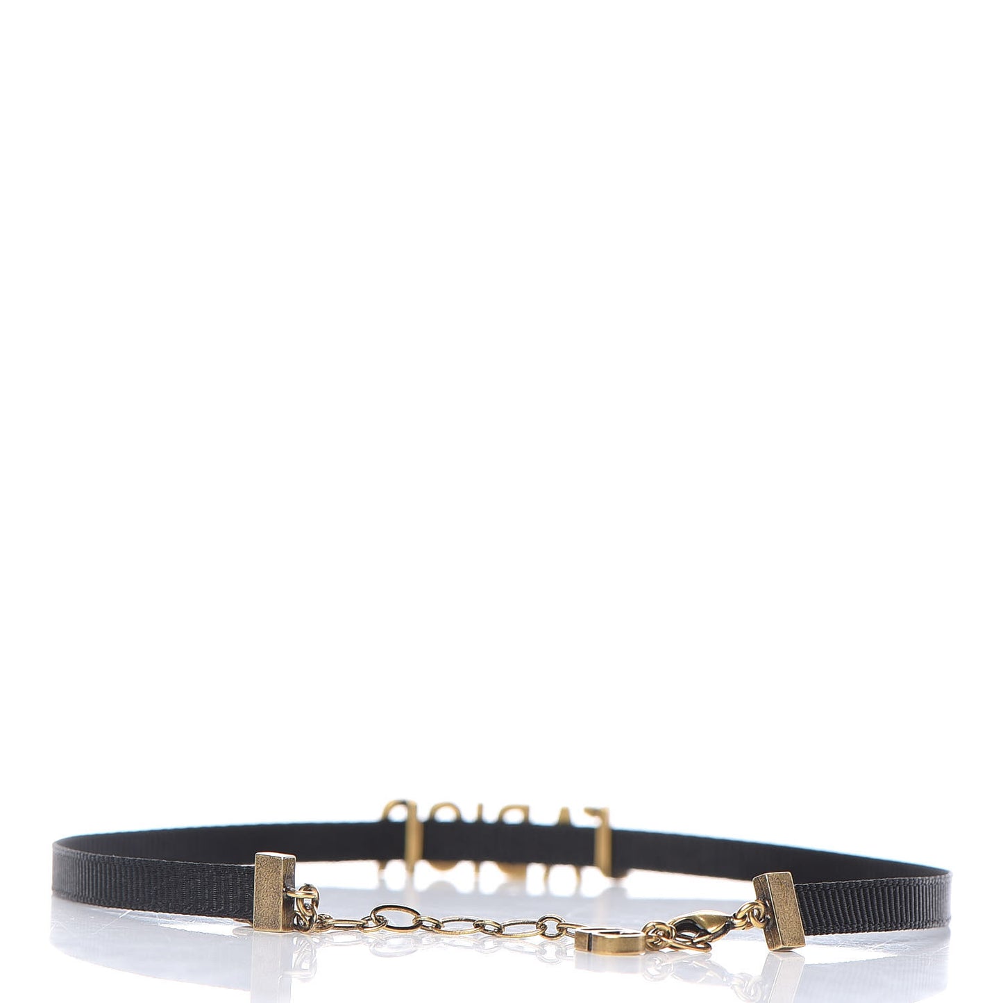 Grosgrain Ribbon J'Adior Logo Choker Necklace Black