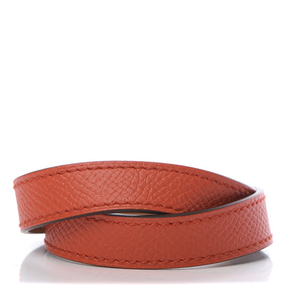 Hermes Epsom Kelly Double Tour Bracelet XS Orange Poppy 3 of 6
