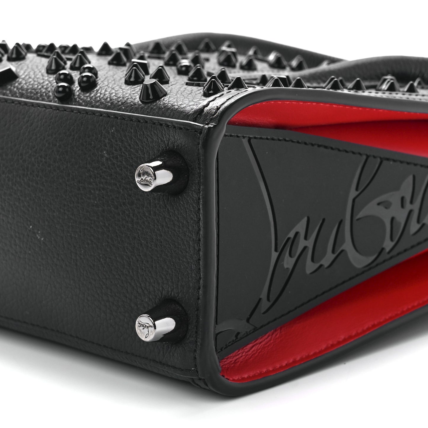 Calfskin Spikes Loubinthesky Mini Paloma Black