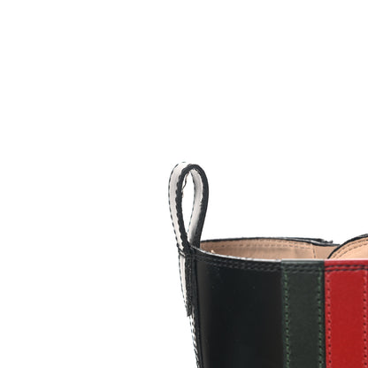Gucci Magnum Calfskin Cirano Lux Web Lace Up Tall Combat Boots 39 Black Verde Hibiscus Red 14 of 15