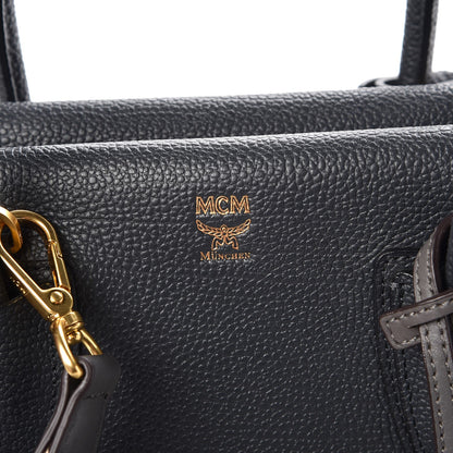 MCM Grained Calfskin Medium Milla Tote Phantom Grey 9 of 13