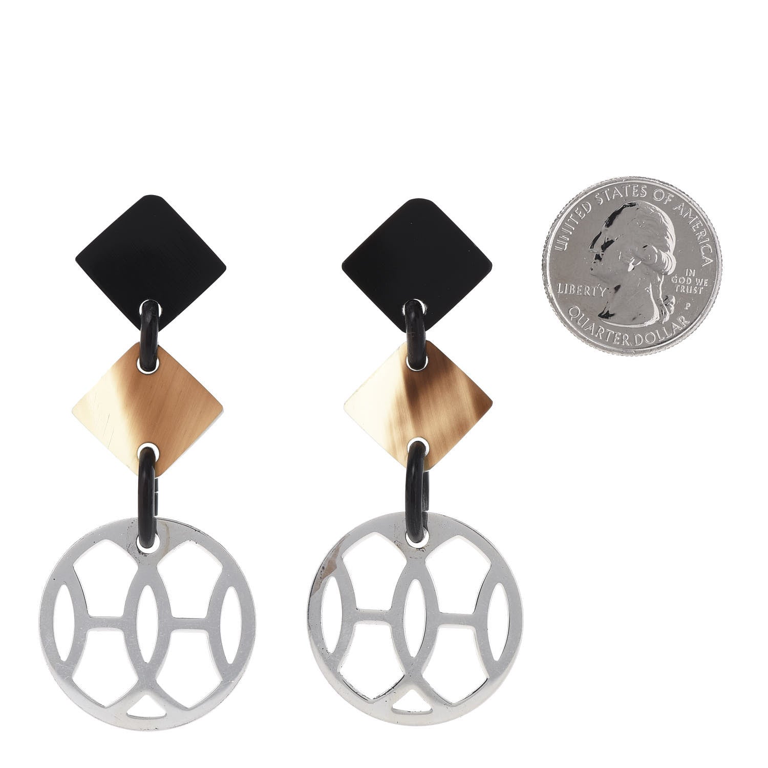 Hermes Sterling Silver Buffalo Horn PM Lift Earrings 2 of 7