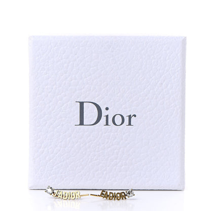 Christian Dior Metal Crystal J'Adior Earrings Aged Gold 4 of 4