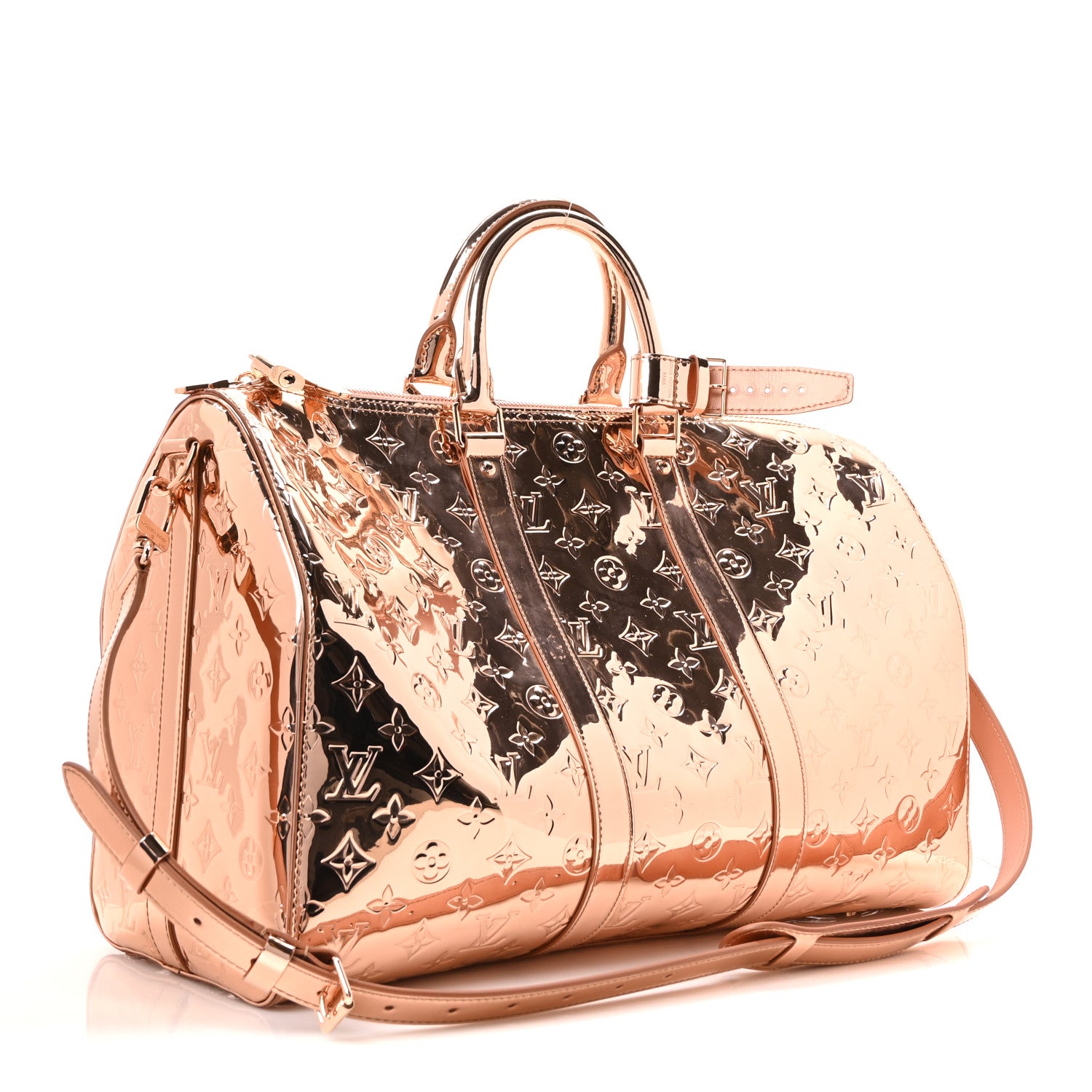 Louis Vuitton Monogram Mirror Keepall Bandouliere 45 Copper 3 of 9