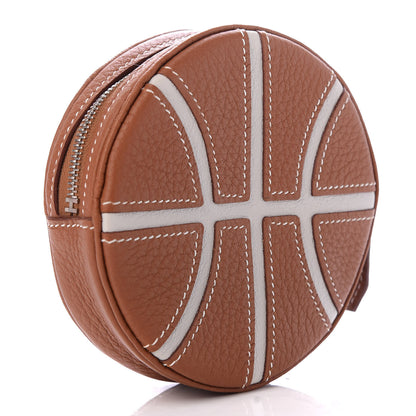 Hermes Togo Evercolor Basketball Change Purse Gold Gris Perle 2 of 6