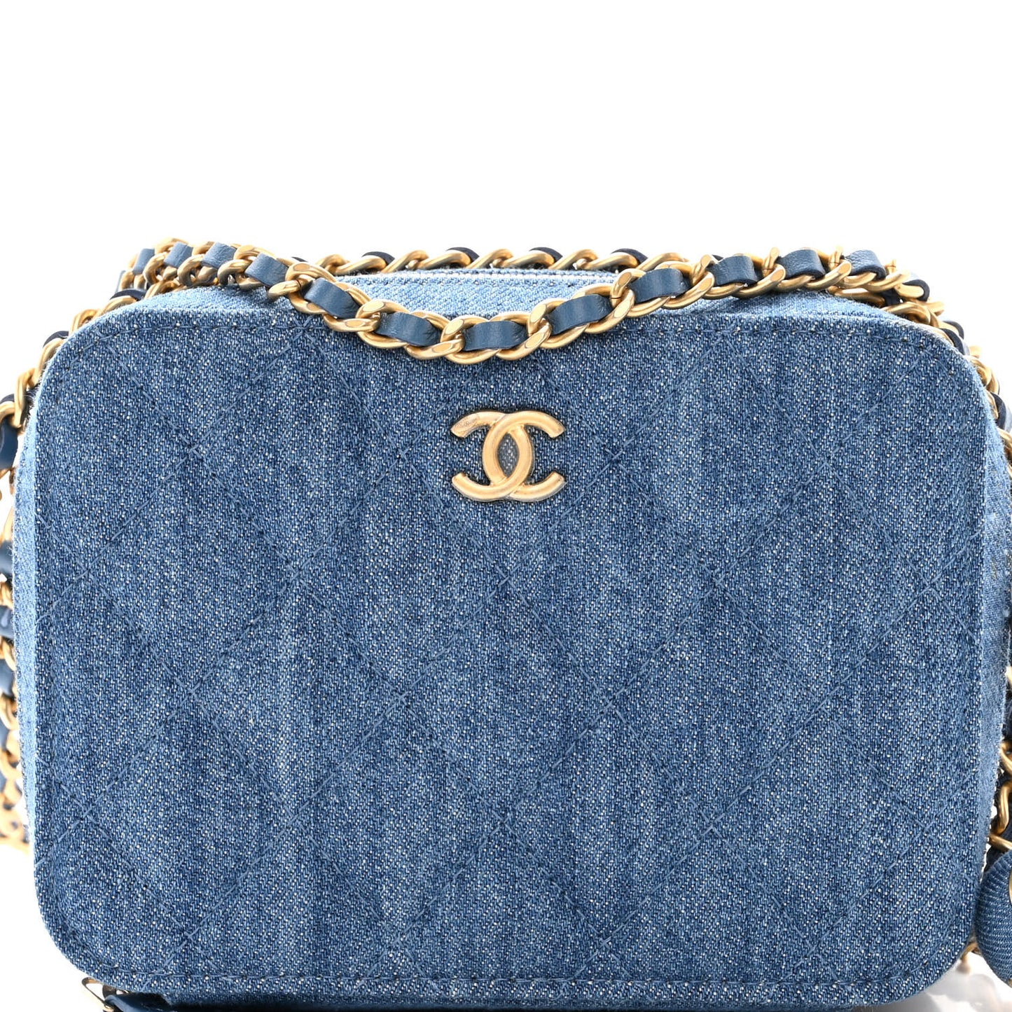Denim Quilted CC Pearl Crush Camera Case Blue