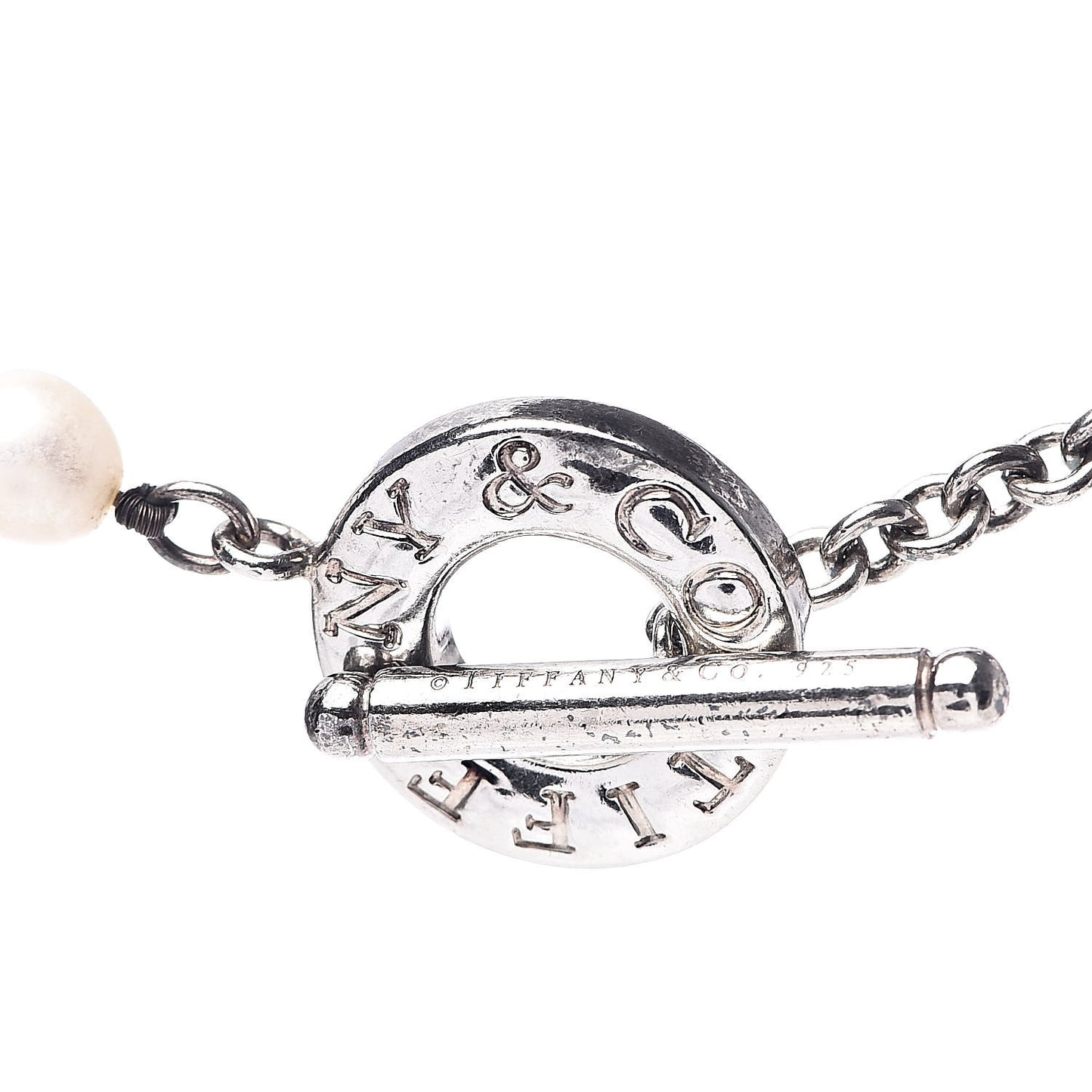 Sterling Silver Pearl Strand Toggle Necklace