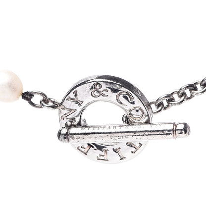 Tiffany Sterling Silver Pearl Strand Toggle Necklace 4 of 6