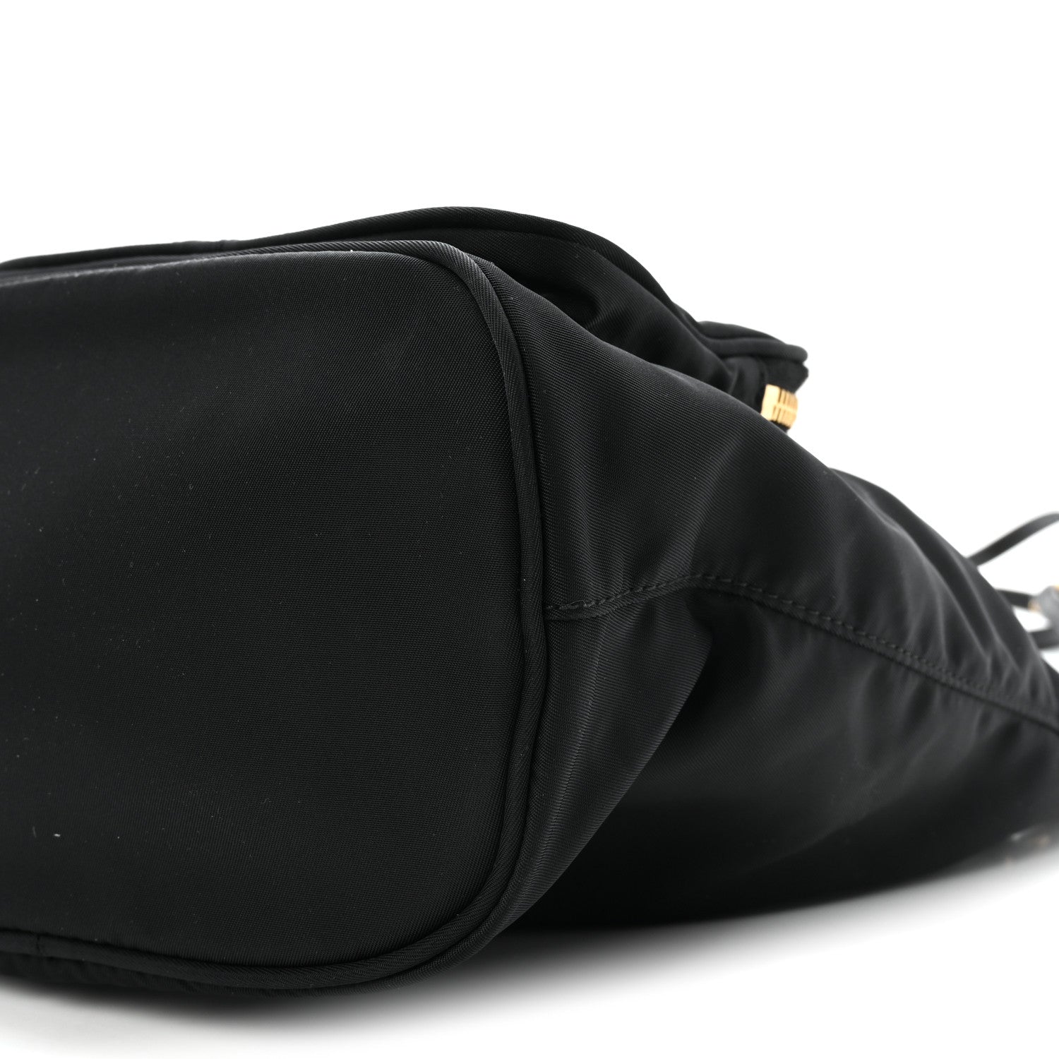 Prada Saffiano Tessuto Nylon Mini Bucket Crossbody Bag Black 9 of 9