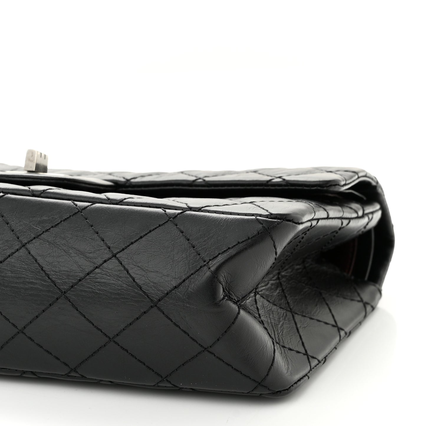 Aged Calfskin Quilted 2.55 Reissue 225 Flap Black
