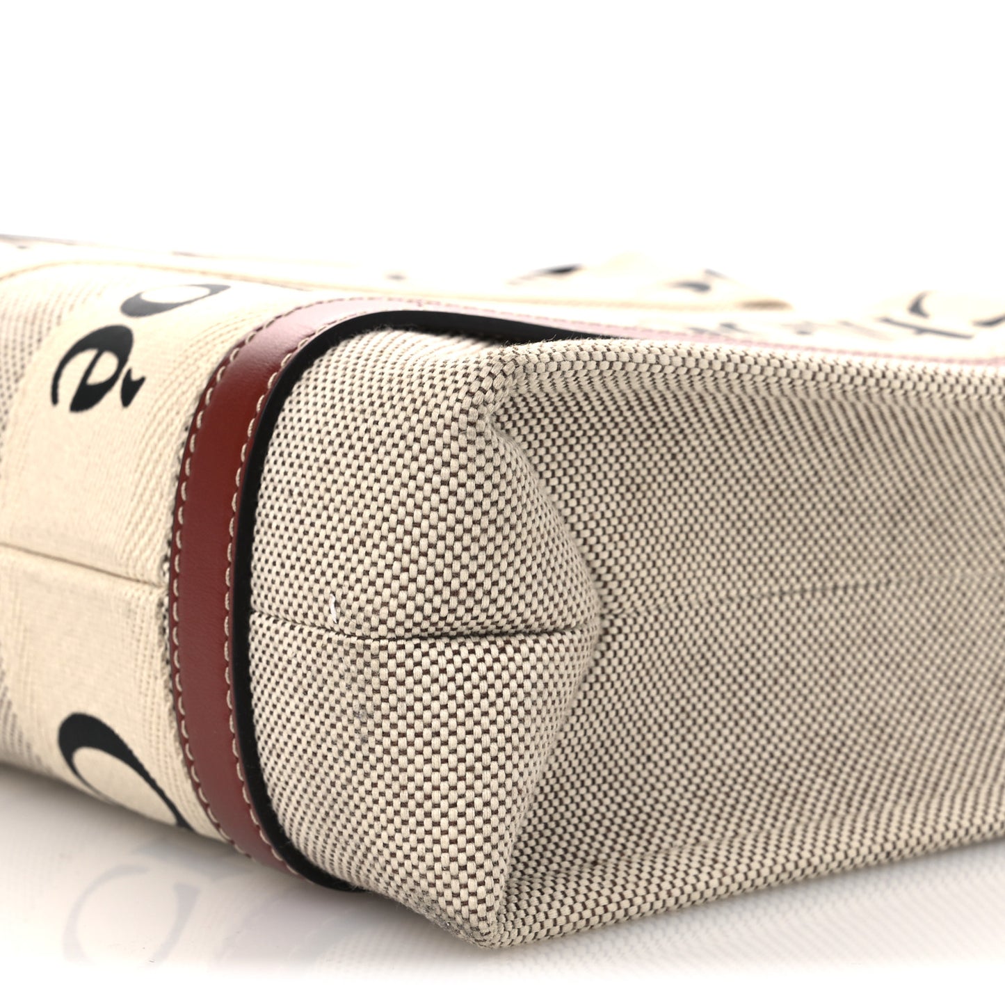 Cotton Calfskin Small Woody Ribbon Tote With Strap White Brown