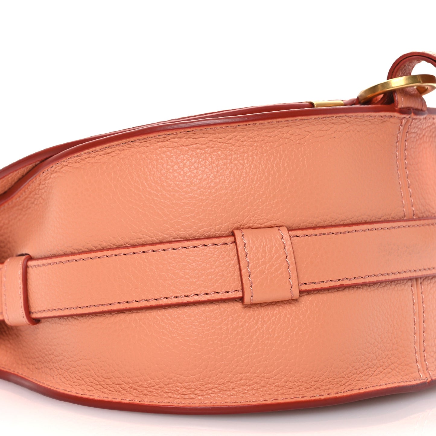 Grained Calfskin Small Marcie Saddle Bag Wood Rose