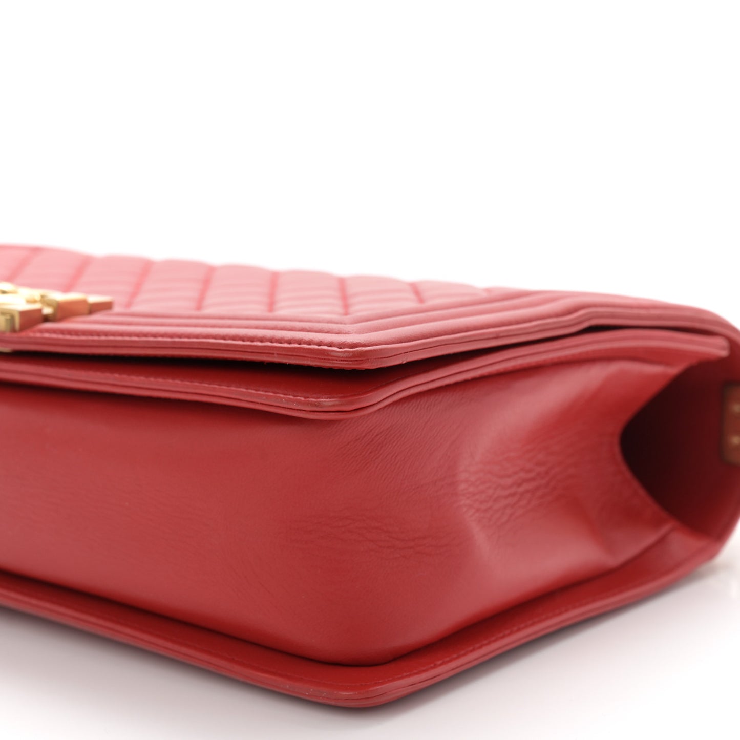 Lambskin Quilted New Medium Boy Flap Red