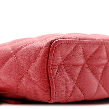 Chanel Caviar Quilted Top Handle Slim Vanity With Chain Red 9 of 12