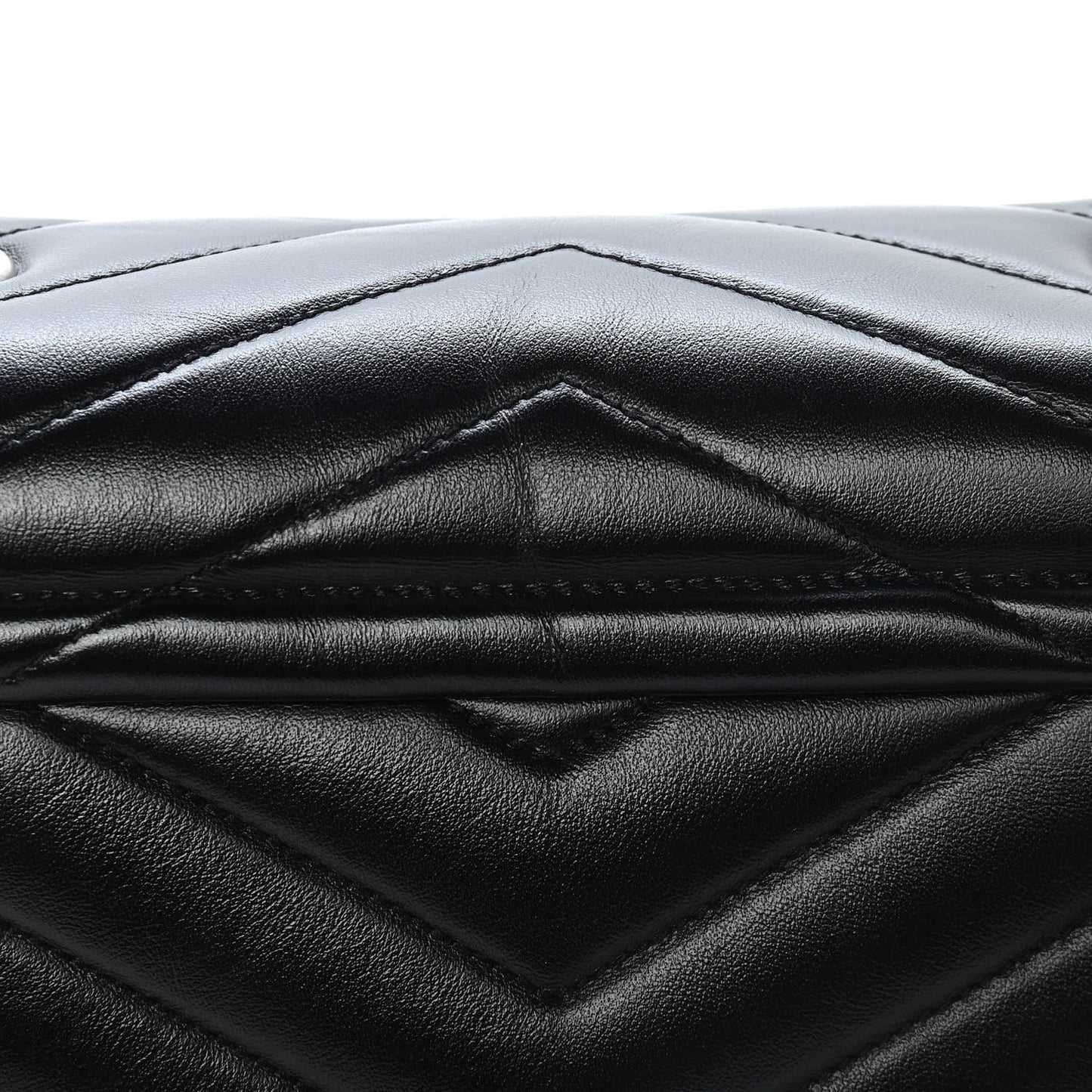 Calfskin Y Quilted Monogram Medium Loulou Chain Satchel Black