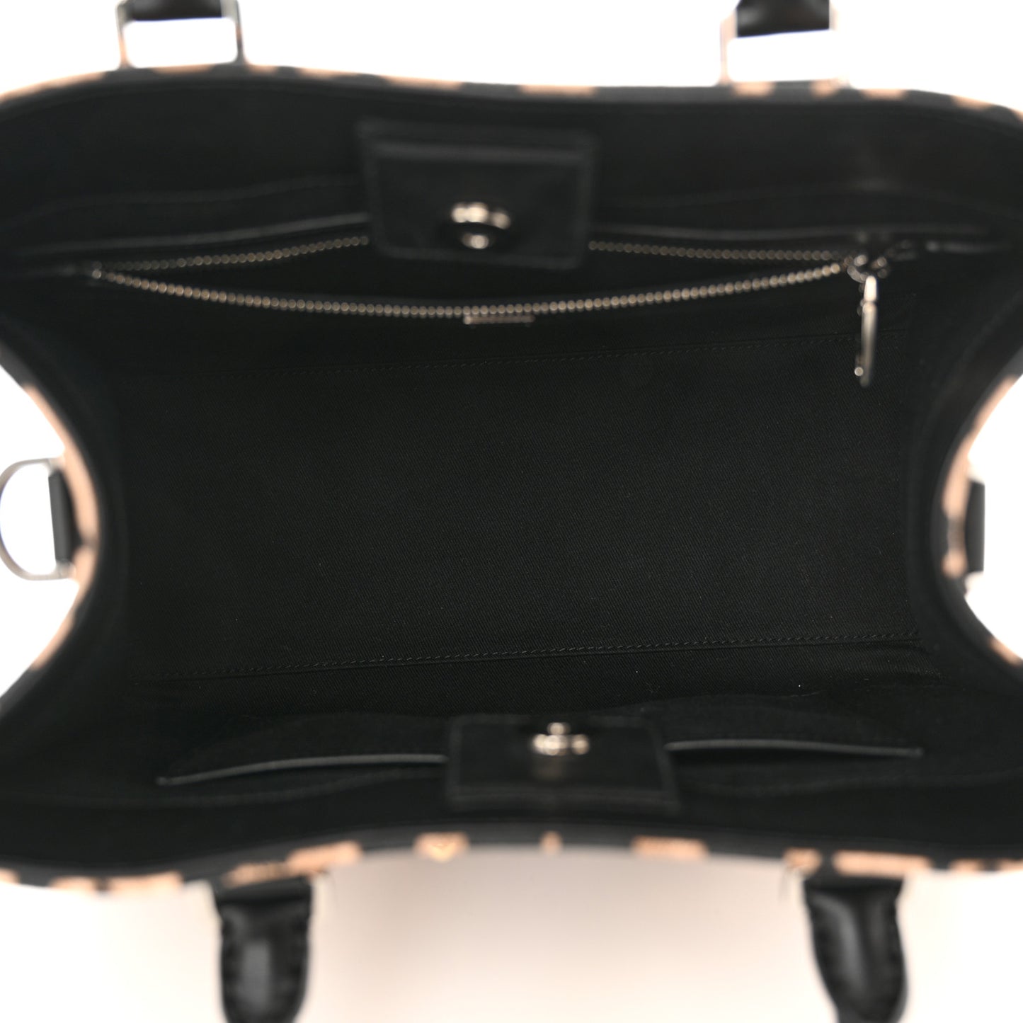 Canvas Calfskin Leopard Print Tote