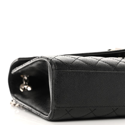 Saint Laurent Grain De Poudre Textured Mixed Matelasse Triquilt Medium Monogram Satchel Black 8 of 13