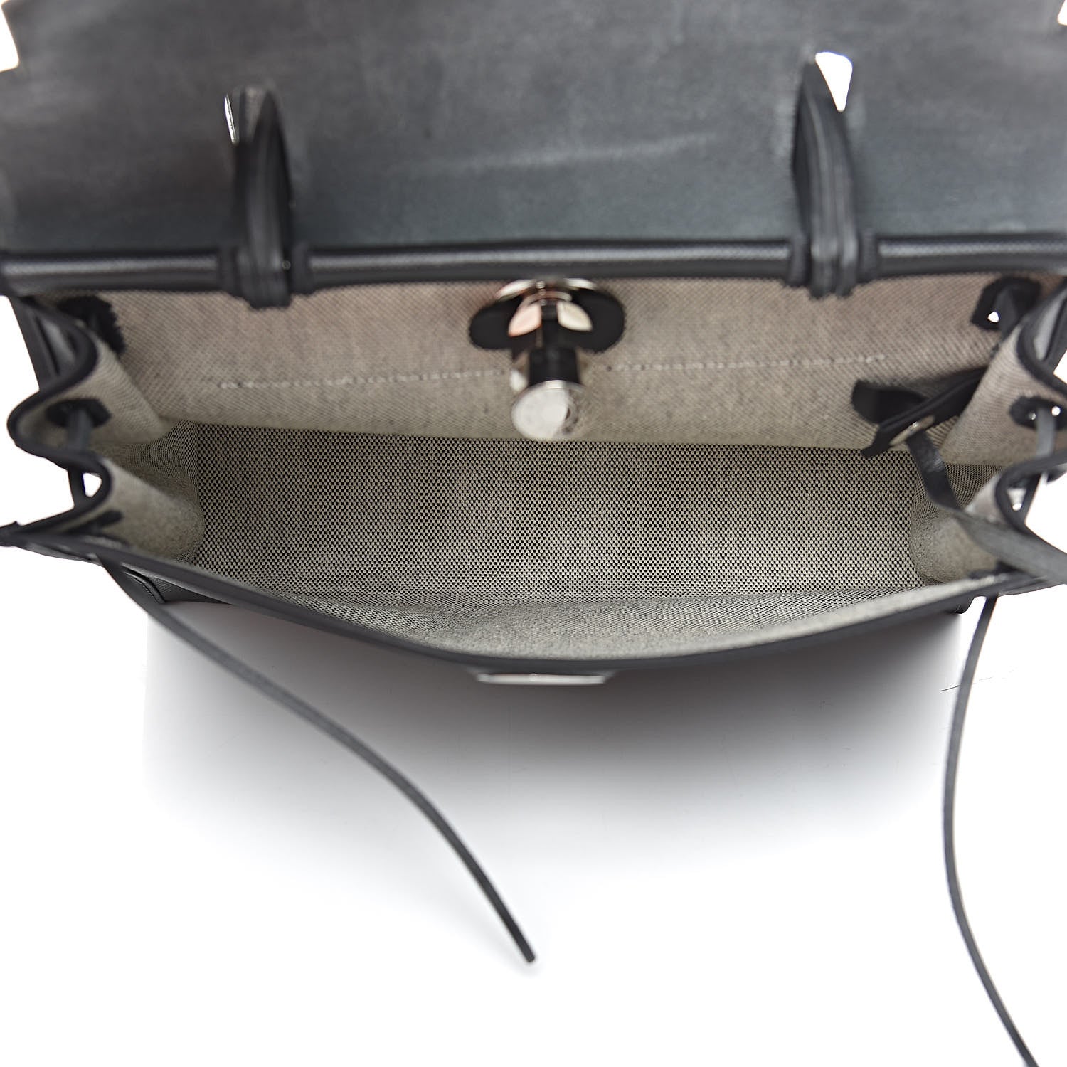 Hermes Toile H Berline Vache Hunter Herbag Zip PM 31 Black Ecru 6 of 14