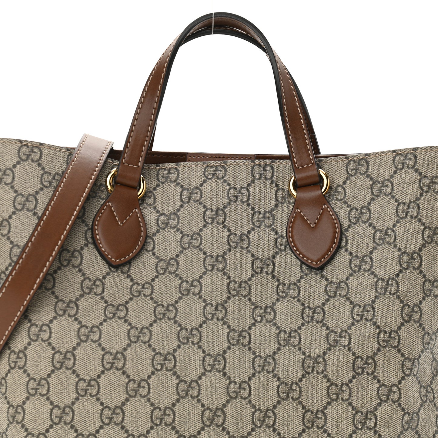 Soft GG Supreme Monogram Small Crossbody Tote Beige Cuir