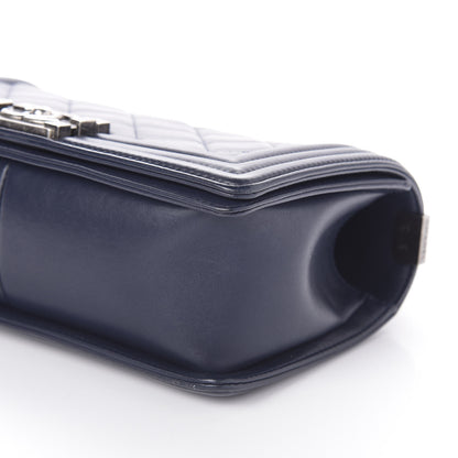 Chanel Calfskin Quilted Medium Boy Flap Dark Blue 8 of 11