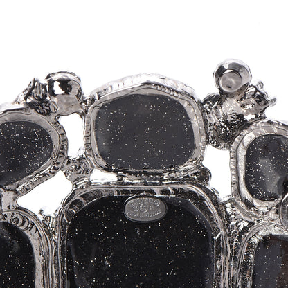 Chanel Glitter Enamel CC Brooch Black 4 of 4