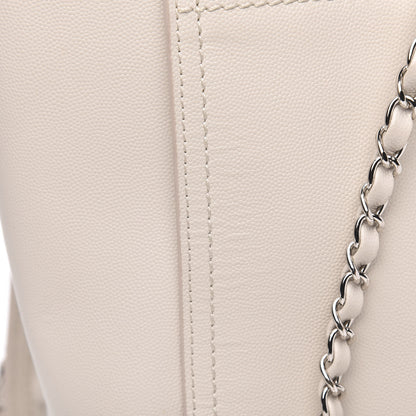 Chanel Caviar Small Studded Deauville Tote Ivory 17 of 18