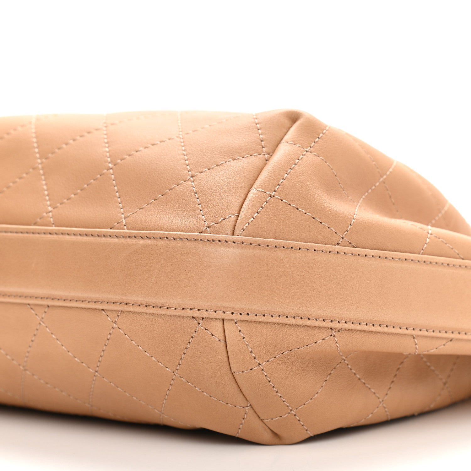 Chanel Calfskin Stitched Medium Drawstring CC Bag Beige 9 of 9
