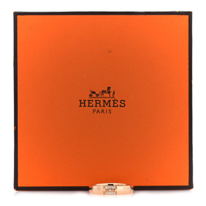 Hermes 18K Rose Gold Diamond Ever Herakles Wedding Band Ring 52 6 5 of 5