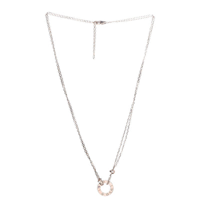 Cartier 18K Pink Gold 1 Diamond 1 Pink Sapphire LOVE Necklace 3 of 5