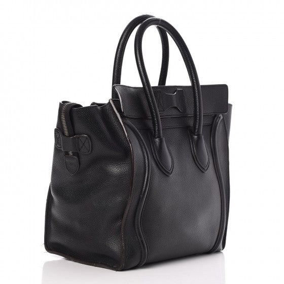 Celine Drummed Calfskin Mini Luggage Black 3 of 18