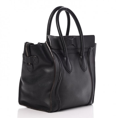 Celine Drummed Calfskin Mini Luggage Black 3 of 18