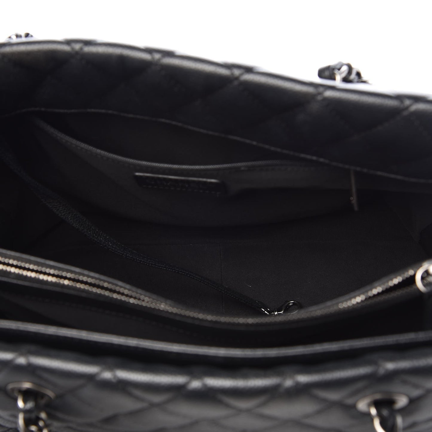 Caviar Quilted City Shopping Tote Black