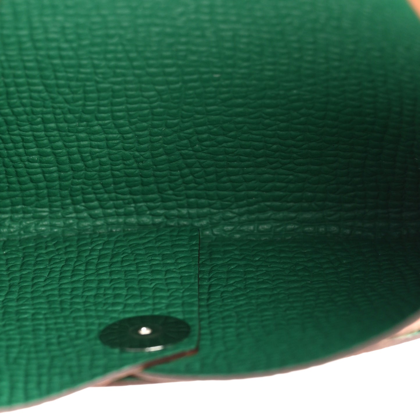 Epsom Horseshoe Verso Calvi Card Case Orange Vert Vertigo