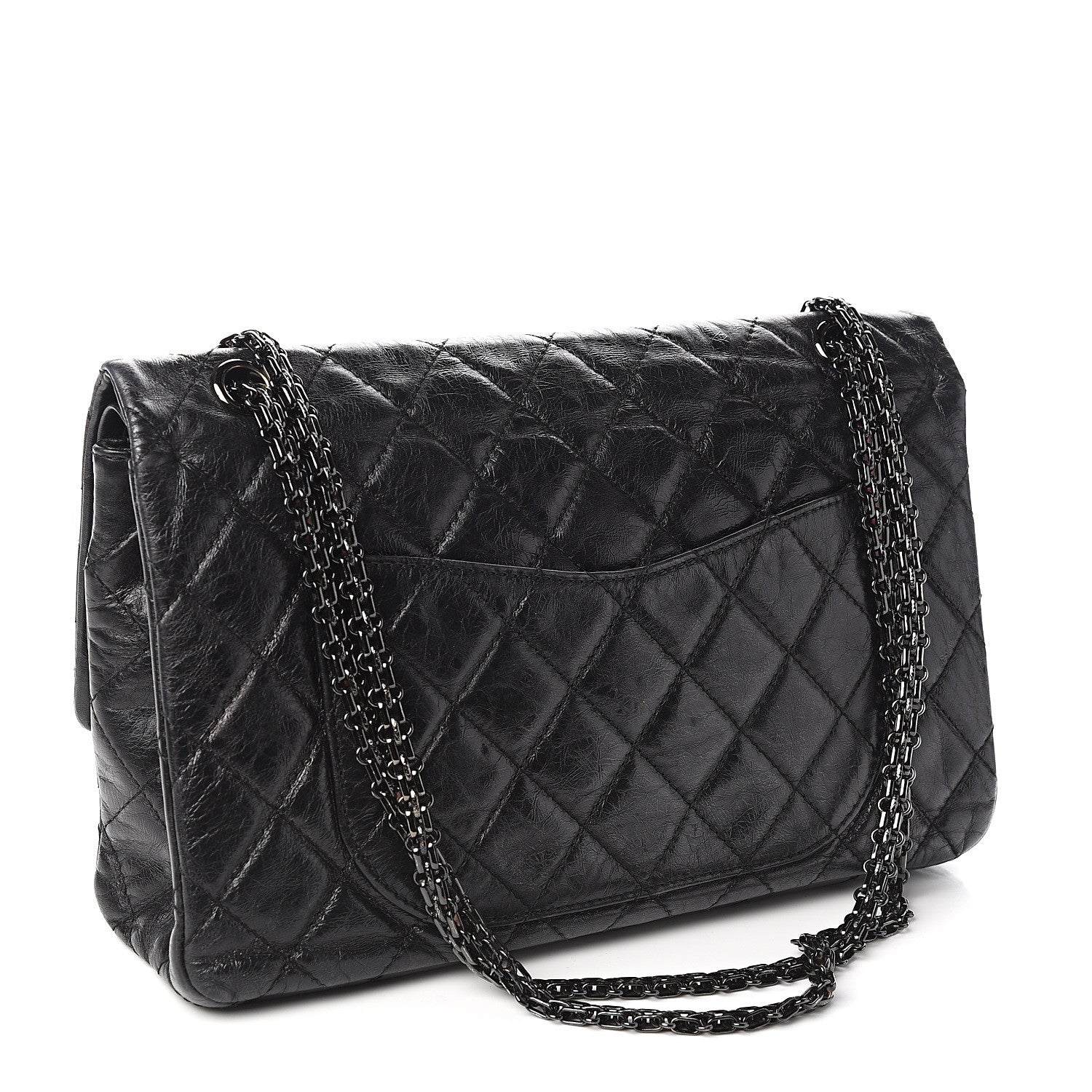 Chanel Glazed Aged Calfskin Quilted 2.55 Reissue 227 Flap Black 2 of 10