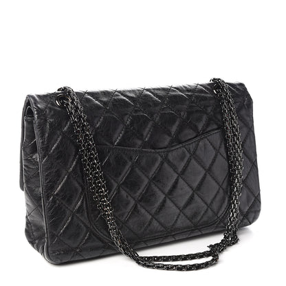 Chanel Glazed Aged Calfskin Quilted 2.55 Reissue 227 Flap Black 2 of 10