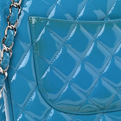 Chanel Patent Quilted Jumbo Double Flap Blue 10 of 10